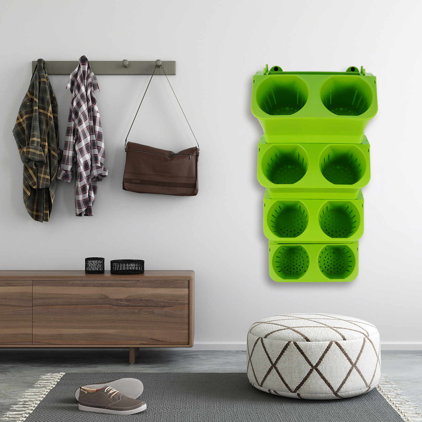 Self-Watering Planter - Juego de 4 Macetas Verticales de