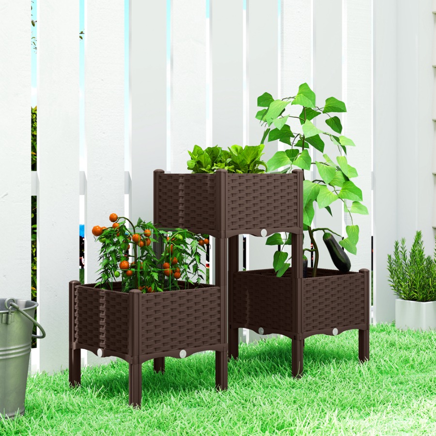 Jardinera elevada de plástico  - Self-Watering Planter reseña y precio