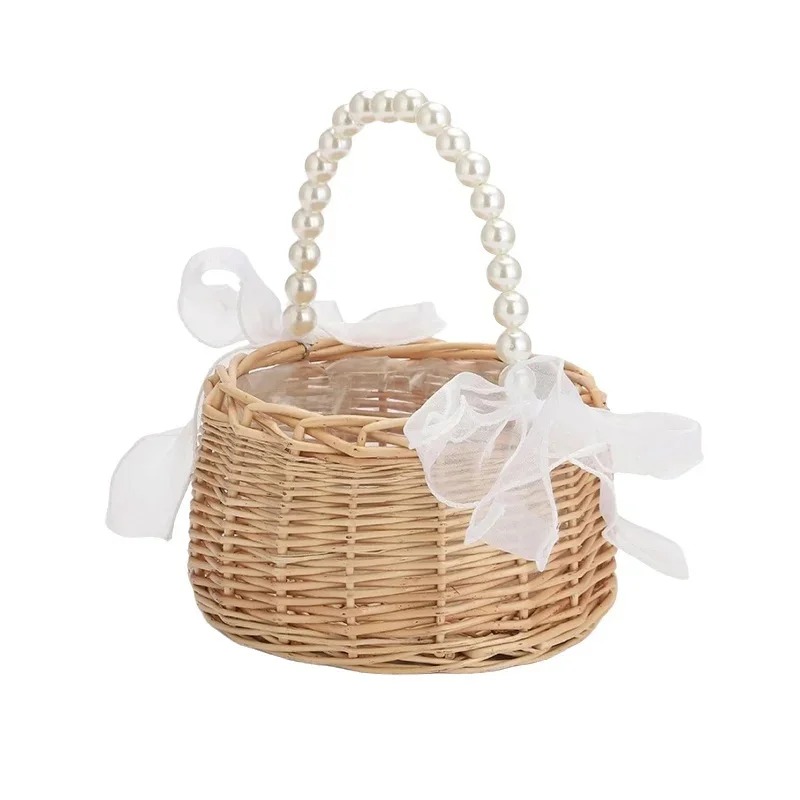 Cesta de mimbre con asa de per - Gardening Tools Girls reseña y precio